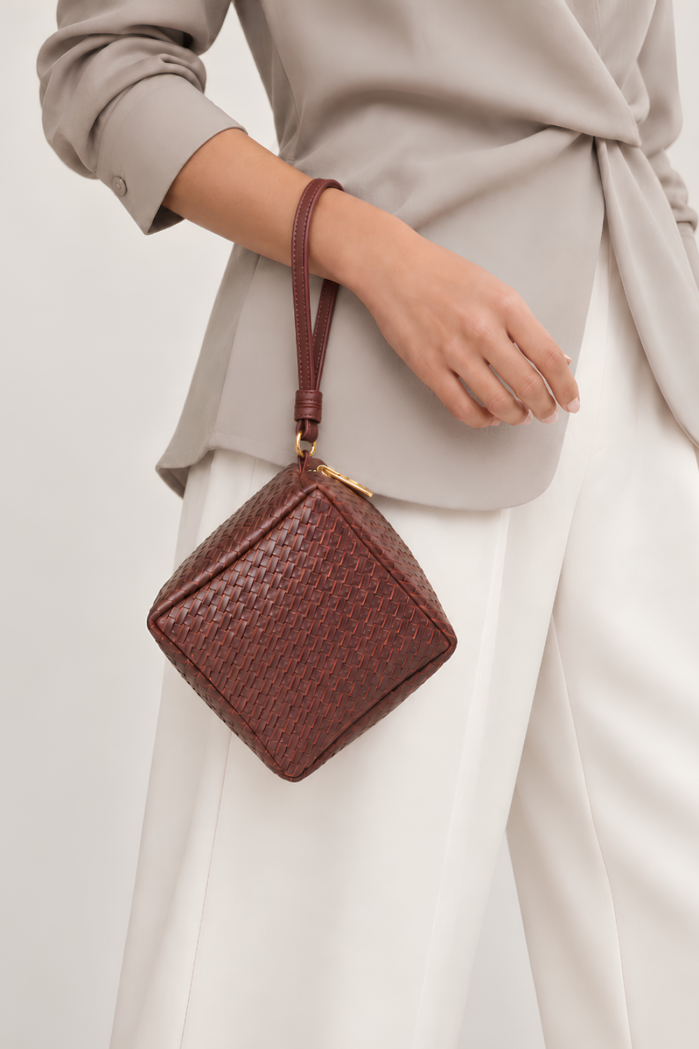 Burgundy Prism Wristlet